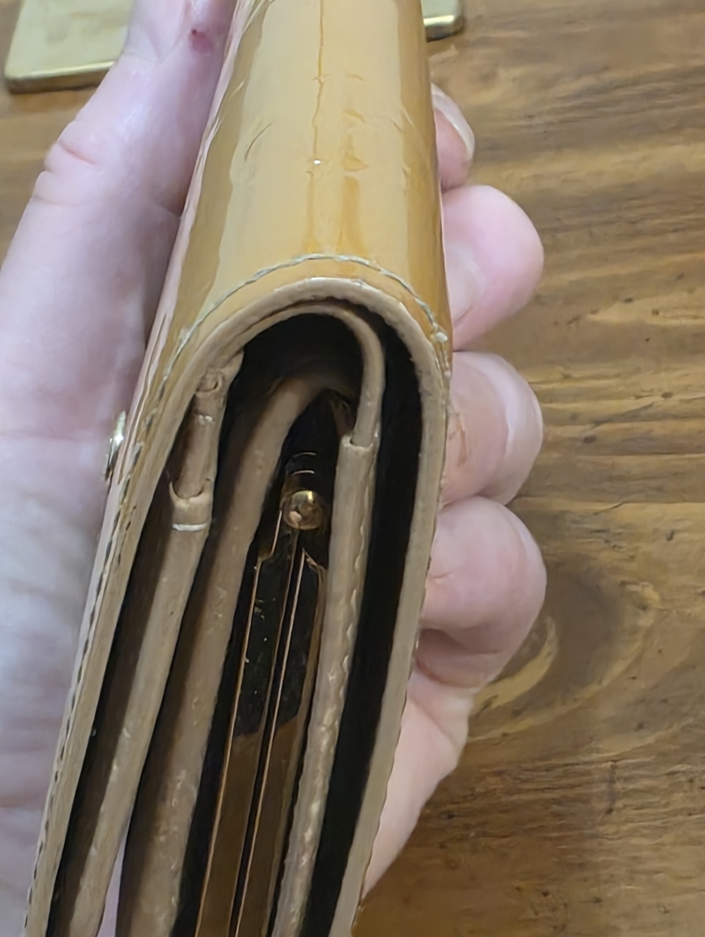Louis Vuitton Vernis Patent Wallet in Honey Tan With C.O.A. - Picture 6 of 16